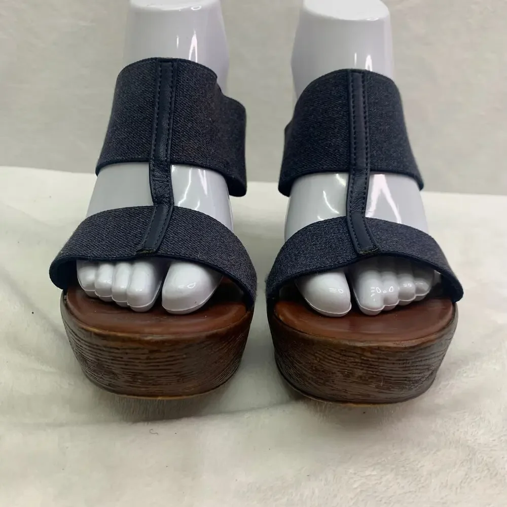 Italian Shoemaker Womens Sz 10 Daizy Denim Summer Wedge 3